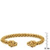 Steeltime Men's stainless steel braided wire tiger head bracelet. Color Option: Silver, Gold - 3 of 4