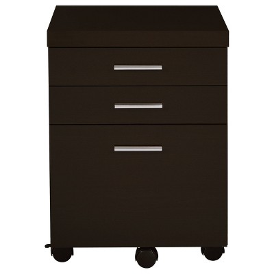 Skylar Cappuccino L-Shape Office Desk Set with File Cabinet