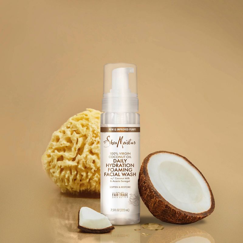 SheaMoisture 100% Virgin Coconut Oil Daily Hydration Foaming Facial Wash - 7.5 fl oz, 6 of 9