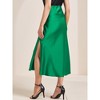 INSPIRE CHIC Women Satin Maxi Elastic High Waist Side Slit Flowy Long for Party Wedding Skirt - 4 of 4