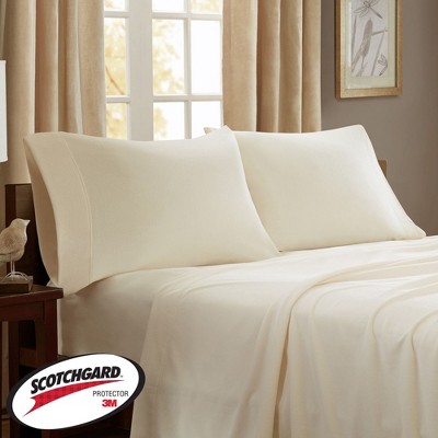 3 Pcs Ultra-Soft Pill-Resistant Elastic Fitted Sheet Set, High-Density Fabric Durable Smooth Micro Fleece Bedding Set with Matching Pillow Cases