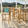 GDFStudio Baia Outdoor Acacia Wood 29 Inch Barstools with Cushion (Set of 4) - 2 of 4