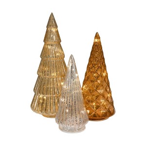 Lumabase 3ct Battery Operated Gold/Bronze/Silver Trees - 1 of 4