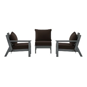 WestinTrends Avalon Outdoor Patio HDPE Loveseat Sofa with Patio Cushions - 1 of 4