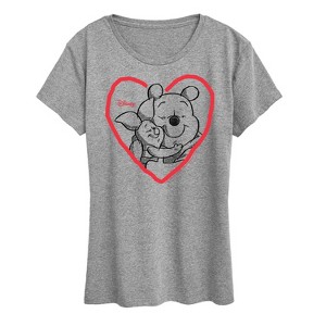 Women's - Winnie the Pooh - Piglet Heart Hug Short Sleeve Graphic T-Shirt - 1 of 4