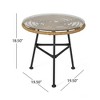 TUYOHW Rattan Patio End Table with Tempered Glass Top & Steel Frame,Modern Patio Side Table for Patio,Garden,Balcony - 3 of 4
