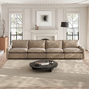 149''Modular Sectional Sofa with 2 Heating cushion Power Recliner Chair, Linen Sectional Sofa Deep Seat Soft Couch with USB Ports for Living Room - 1 of 4