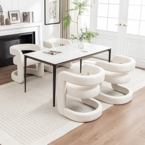 SEYNAR Modern Velvet E-Shaped Open Back Dining chair Set of 4 - 1 of 4