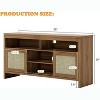 65 Inch Boho TV Stand with Rattan Doors - 58" Modern Wooden Media Console with Adjustable Shelves for Living Room - 2 of 4