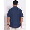 INSPIRE CHIC Men's Texture Short Sleeve Button Down Solid Casual Knitted Shirt - 3 of 4