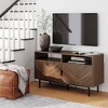 Nathan James Izak Herringbone Media Cabinet Walnut Matte Black: Fir Wood & Metal Storage Console - 2 of 4
