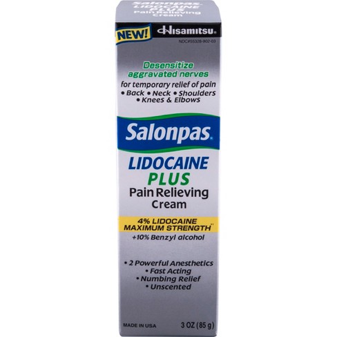 Salonpas Lidocaine Plus Pain Relieving Cream 3oz Target