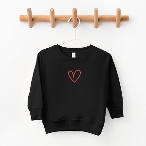 The Juniper Shop Embroidered Hand Drawn Heart Toddler Graphic Sweatshirt - 1 of 3