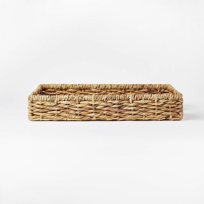 15.75" x 4.33" Chunky Woven Tray Basket Natural - Threshold™ designed with Studio McGee