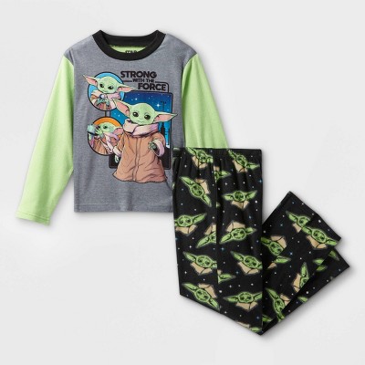Boys' Star Wars Baby Yoda 2pc Fleece Pajama Set - Green 4
