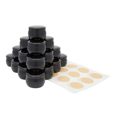 Bright Creations 24 Pack Black Tins for Candle Making, Empty Tin Jars with Lids, 3 x 2 in.