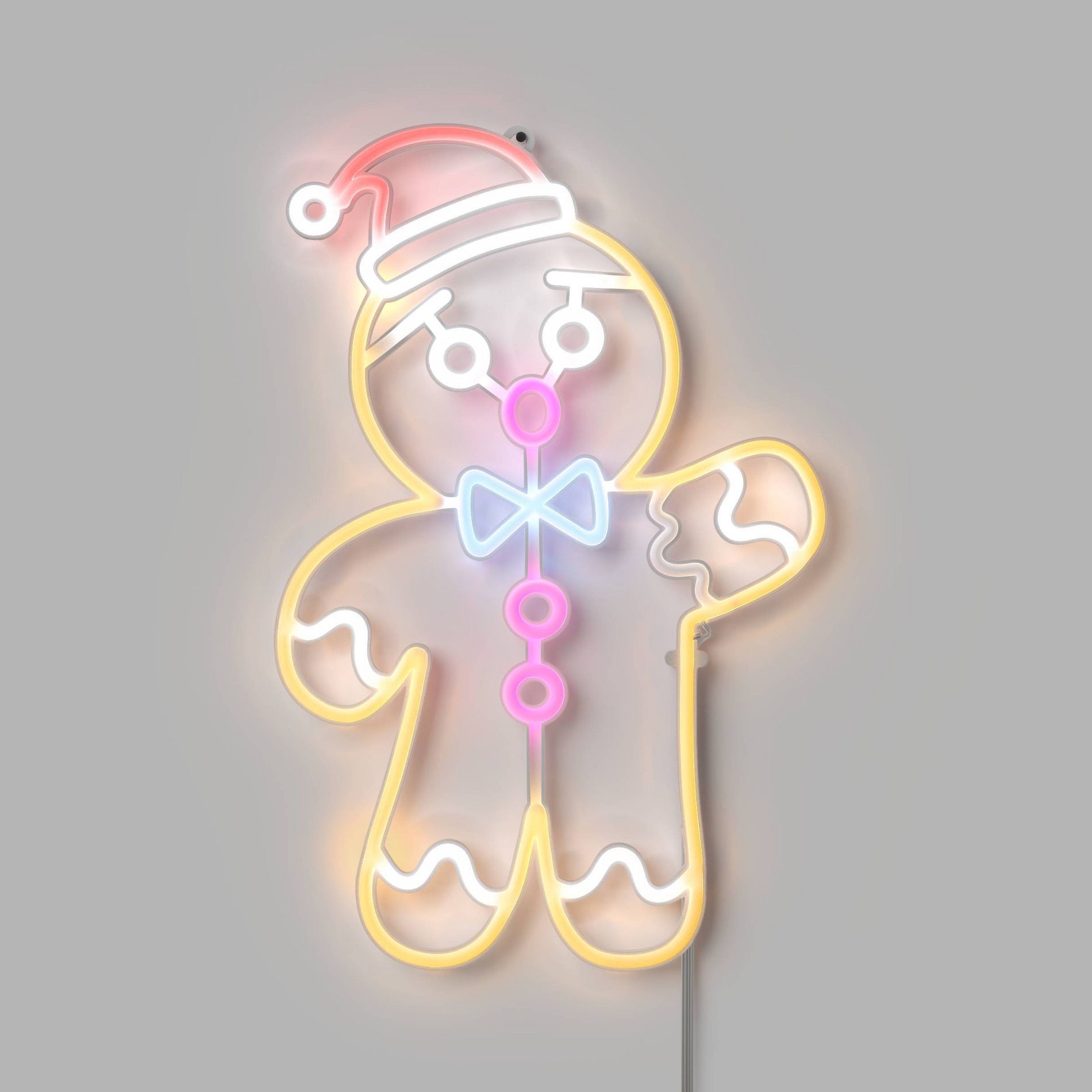 16.5" H Christmas Motion Faux Neon Gingerbread Man - Wondershop™