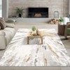 Washable Abstract Rug, Modern Low Pile Area Rug for Living Room, Bedroom, Nursery, Office, Non-Slip Neutral Farmhouse Distressed Floor Cover. - 2 of 4
