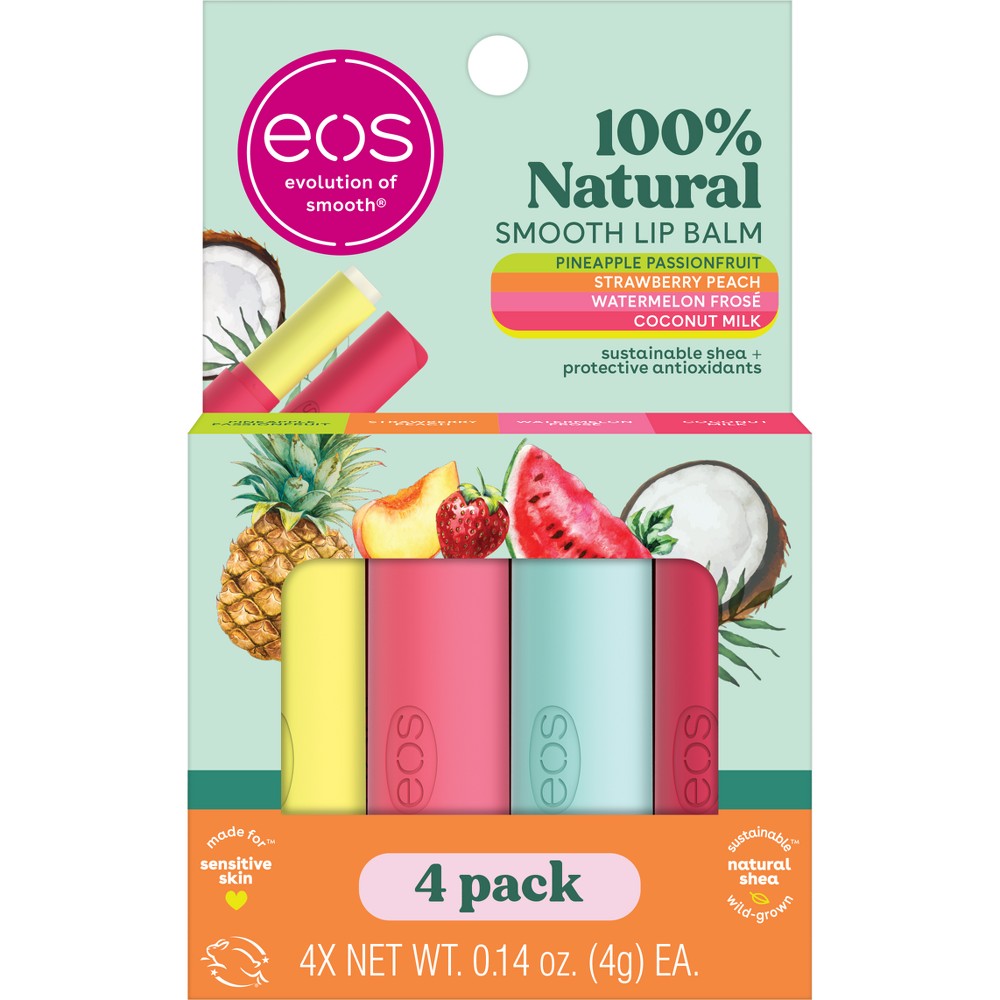 eos Super Soft Shea Lip Balm Sticks - Variety Pack | 4-Pack