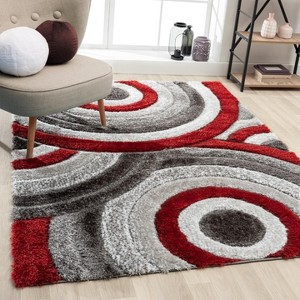 Luxe Weavers Shag Geometric Area Rug, Modern, Stain Resistant, Easy Indoor Rugs for Bedroom, Living Room - 1 of 4