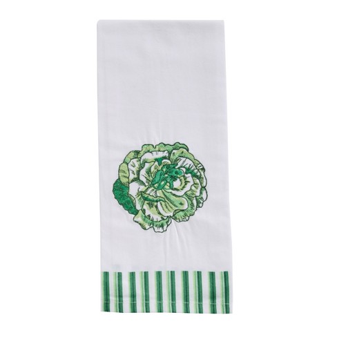 Patricia Heaton Home Green Flower Embroidered Dishtowel Set : Target