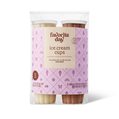 Chocolate & Vanilla Ice Cream Cups - 36oz/12ct - Favorite Day™