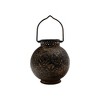 LumaBase Battery-Operated Bronze Metal Lantern with Cut Out Design and White Lights - 4 of 4
