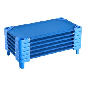 VEVOR Stackable Kiddie Cot,Pack of 6, Portable Toddler Nap Cots, Standard Size 42" L x 23" W Daycare Cots for Kids, Preschool Classroom Daycare Beds - 1 of 4