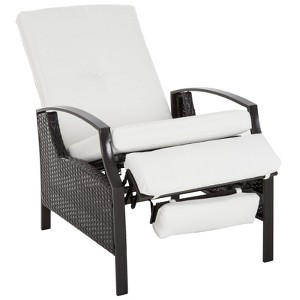 Aghana Digitals Outdoor Recliner Chair with 3 Recline Positions, Pop-Up Footrest, Hand-Woven PE - 1 of 4