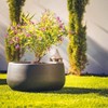 Rosemead Home & Garden, Inc. Concrete Outdoor Curvaceous Design Planter Pot Black 16"x16" - 3 of 4