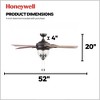 Honeywell Ceiling Fans Glencrest 52 Inch Ceiling Fan with LED Light and Pull Chain Control, Indoor/Outdoor Fan, 5 Contemporary Blades, Bronze - 4 of 4