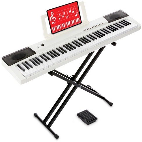  RockJam Compact 61 Key Keyboard with Sheet Music Stand, Power  Supply, Piano Note Stickers & Simply Piano Lessons : Everything Else