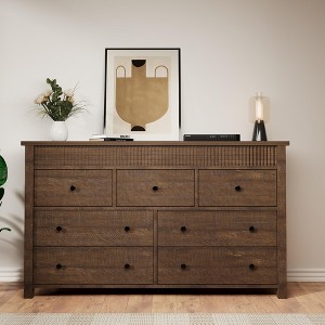 Dresser for Bedroom, Wooden Chest of Drawers, Fluted TV Stand, Storage Organizer - 1 of 4