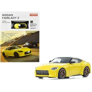 Nissan Fairlady Z RHD (Right Hand Drive) Ikazuchi Yellow with Black Top with Mini Book No.13 1/64 Diecast Model Car by Kyosho - 1 of 4