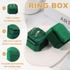 Unique Bargains Velvet Octagon Wedding Proposal Engagement 2 Slot Jewelry Storage Ring Box - 3 of 4
