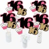 Big Dot of Happiness Chic 16th Birthday - Pink, Black and Gold - Birthday Party Centerpiece Sticks - Table Toppers - Set of 15 - 2 of 4
