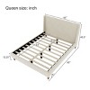 Modern King Size Upholstered Bed Frame,Solid Wood Bed Frame,Velvet Bed Frame With Wingback Headboard And Round Wooden Legs-Cuddlewood - 4 of 4