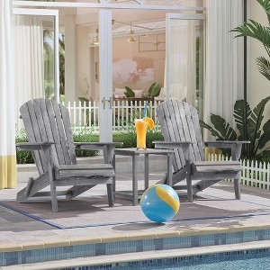 GDFStudio Hubery Classic Foldable Solid Wood Adirondack Chairs (Set of 2) - 1 of 4