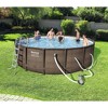 Bestway Power Steel 14 Foot x 42 Inch Round Above Ground Outdoor Backyard Swimming Pool Set with Filter Pump, Ladder, and Pool Cover - image 2 of 4