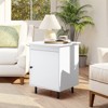 Tangkula 2PCS Nightstand Mid Century Modern End Table w/Door Heavy-Duty Metal Legs - 3 of 4