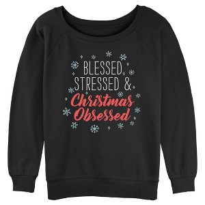 Juniors Womens Lost Gods Christmas Obsessed Sweatshirt - 1 of 4