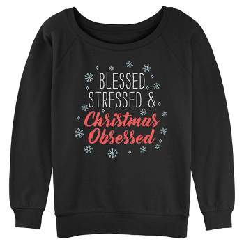 Juniors Womens Lost Gods Christmas Obsessed Sweatshirt