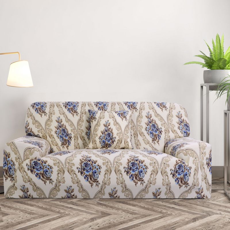 PiccoCasa Stretch Sofa Cover Printed Couch Slipcovers for Sofas with One Pillowcase, 2 of 5