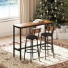 HTUTWOO Bar Table and Chairs Set for 2, Rectangle Dining Table Set,  Industrial Counter Height Table with 2 PU Upholstered Stools for Dining Room - 2 of 4