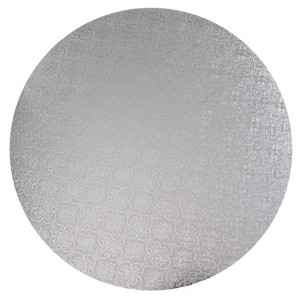 O'Creme Silver Wraparound Cake Pastry Round Drum Board 1/4 Inch Thick, 18 Inch Diameter - Pack of 10 - 1 of 4