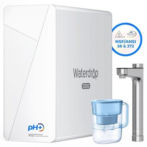 Waterdrop X12 Alkaline Mineral PH RO System 11-Stage Filtration Plus BPA-Free Lucid Water Filter Pitcher - 1 of 4