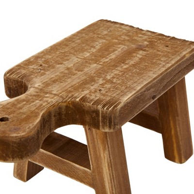 Natural Fir Wood Miniature Display Pedestal with Handle