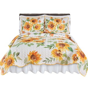 Collections Etc Trailing Sunflower Quilt - 1 of 3