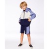 Deux par Deux Boy French Terry Color Block Short Blue, Navy and Cream - 2 of 4
