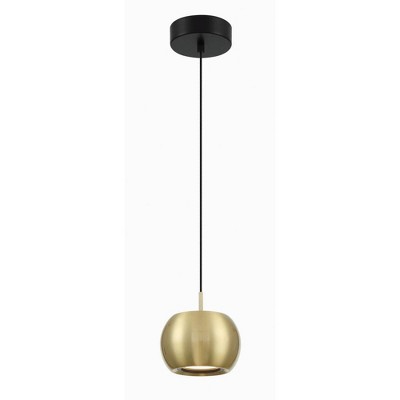 George Kovacs Lighting Halo 1 - Light Pendant in  Coal/Brushed Gold